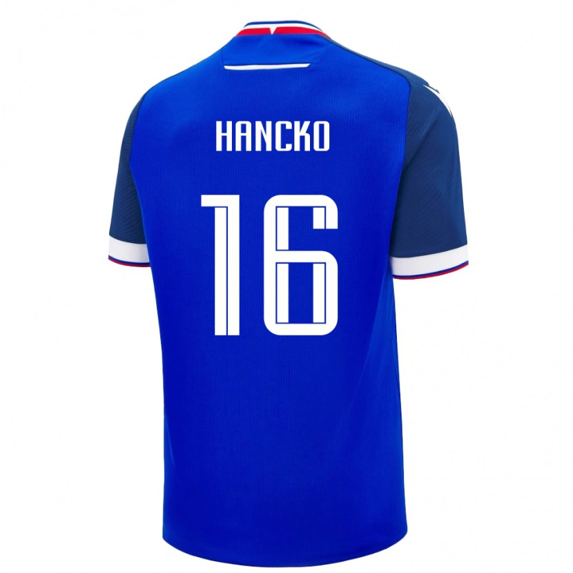 Danxen Dětské Slovensko Dávid Hancko #16 Modrý Domů Hráčské Dresy 24-26 Dres