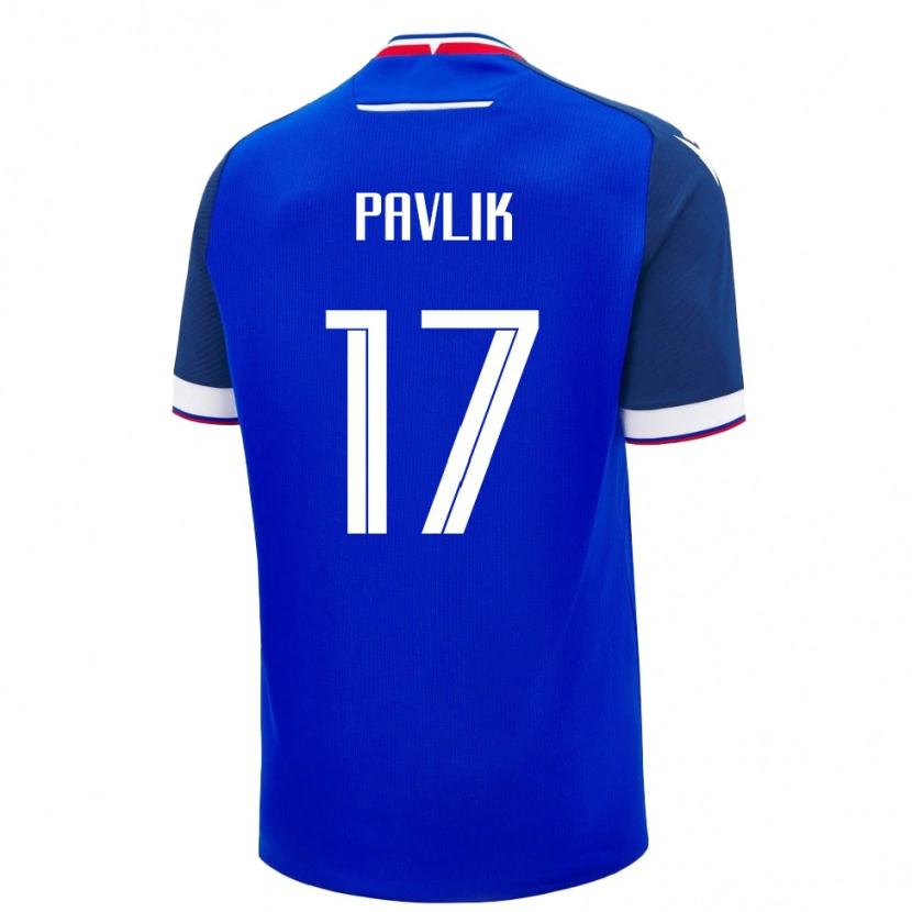 Danxen Dětské Slovensko Samuel Pavlik #17 Modrý Domů Hráčské Dresy 24-26 Dres