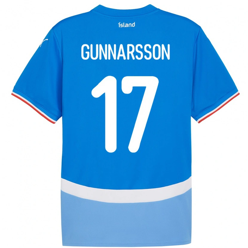 Danxen Dětské Island Aron Gunnarsson #17 Modrý Domů Hráčské Dresy 24-26 Dres