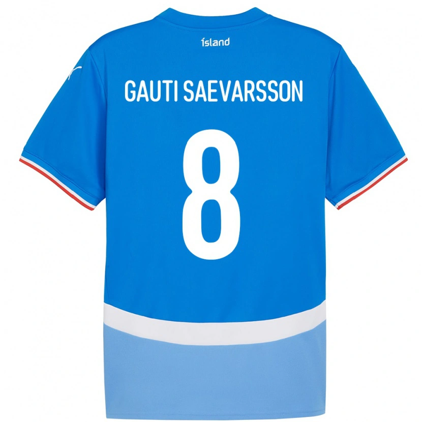 Danxen Dětské Island Gudmar Gauti Saevarsson #8 Modrý Domů Hráčské Dresy 24-26 Dres