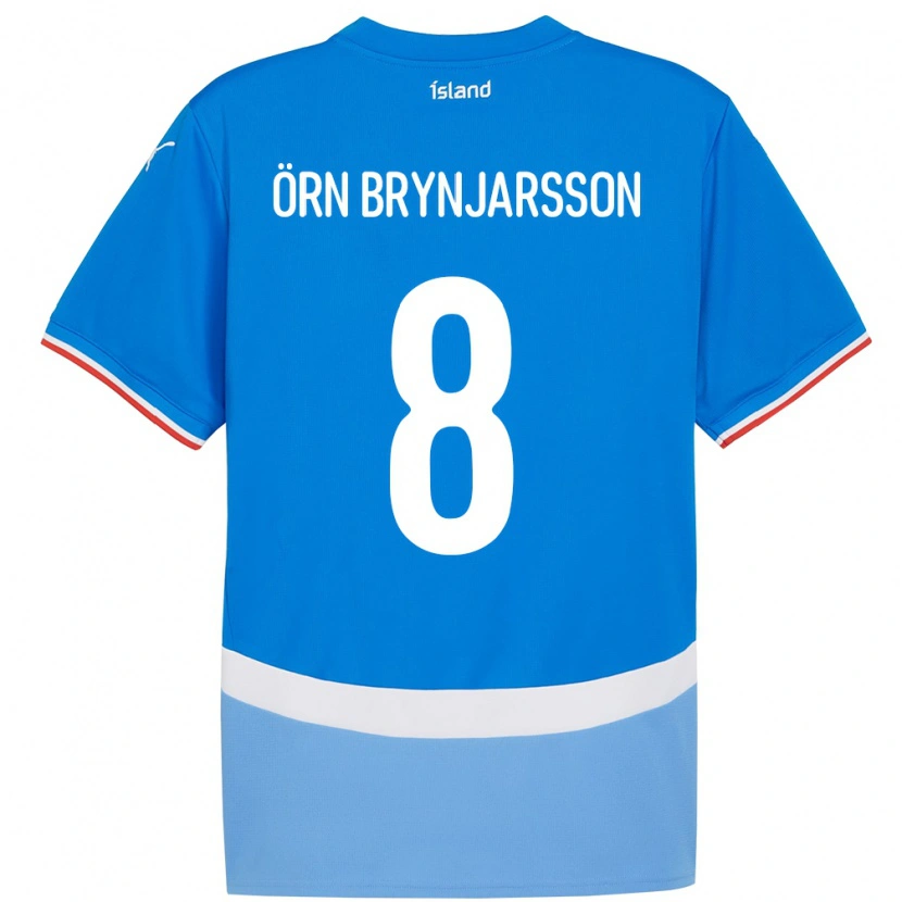 Danxen Dětské Island Bjarki Örn Brynjarsson #8 Modrý Domů Hráčské Dresy 24-26 Dres