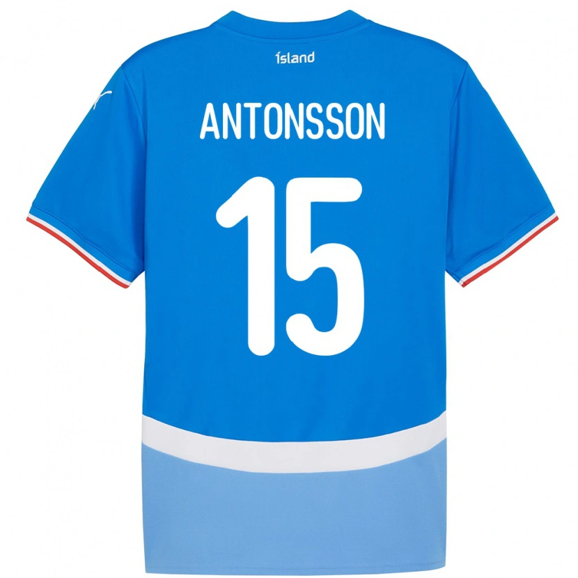 Danxen Dětské Island Thorsteinn Antonsson #15 Modrý Domů Hráčské Dresy 24-26 Dres