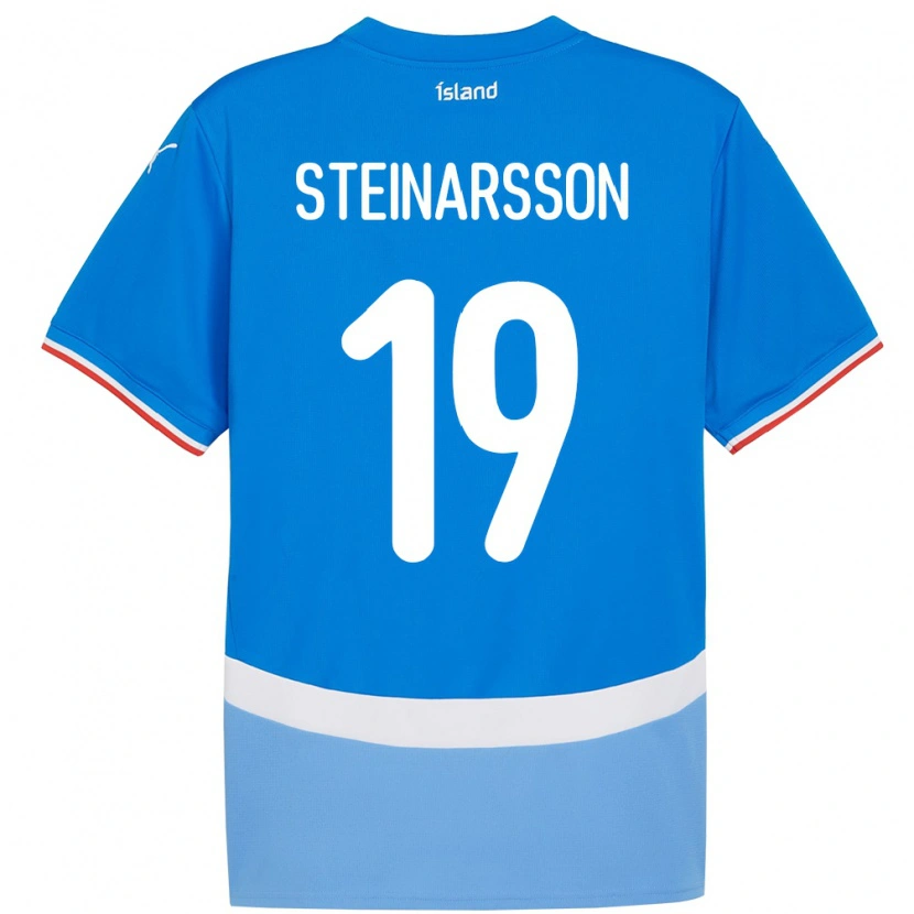 Danxen Dětské Island Ásgeir Steinn Steinarsson #19 Modrý Domů Hráčské Dresy 24-26 Dres