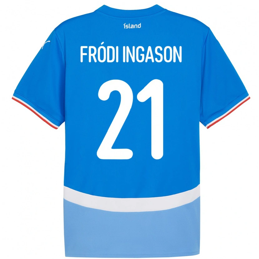 Danxen Dětské Island Helgi Fródi Ingason #21 Modrý Domů Hráčské Dresy 24-26 Dres