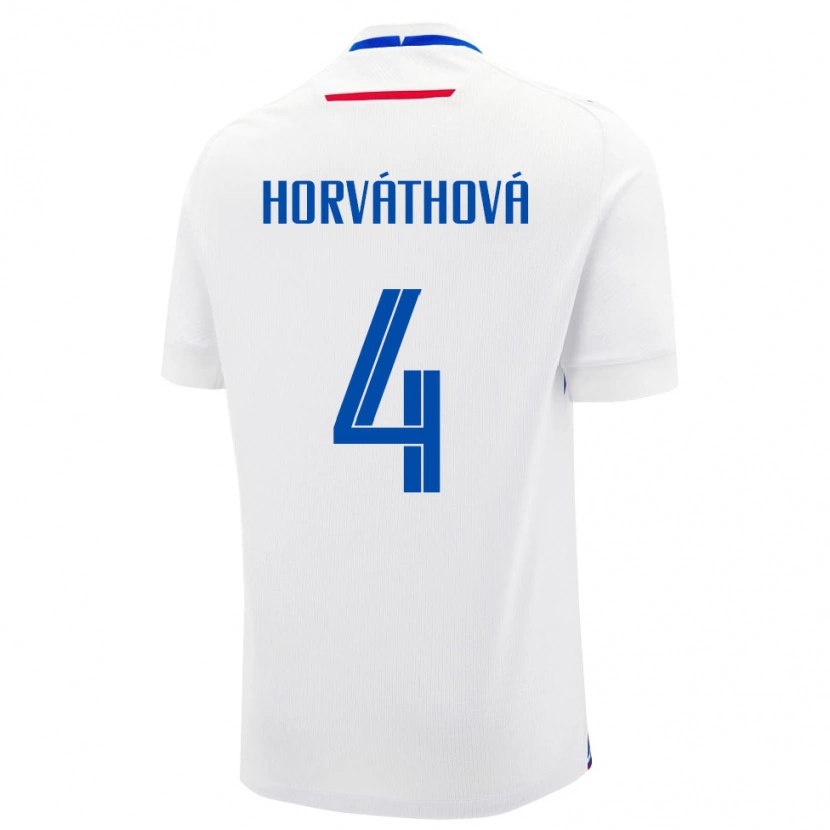 Danxen Dětské Slovensko Andrea Horváthová #4 Bílý Daleko Hráčské Dresy 24-26 Dres