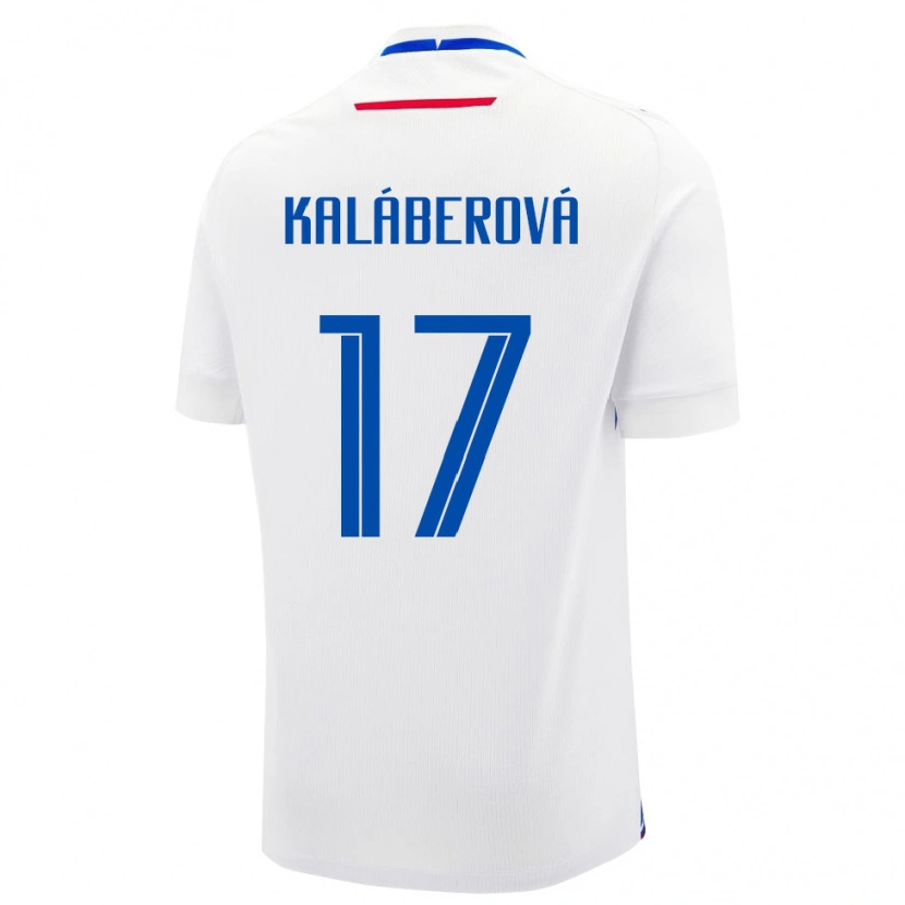 Danxen Dětské Slovensko Victoria Kaláberová #17 Bílý Daleko Hráčské Dresy 24-26 Dres