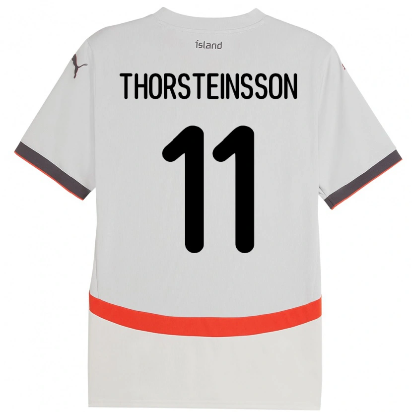 Danxen Dětské Island Jón Dagur Thorsteinsson #11 Bílý Daleko Hráčské Dresy 24-26 Dres