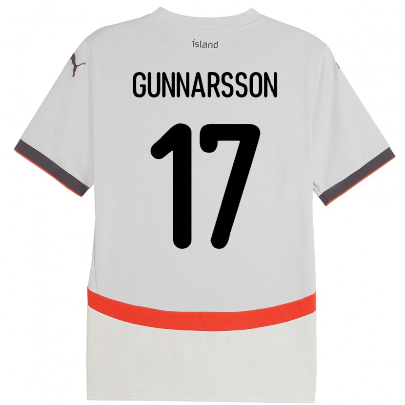 Danxen Dětské Island Aron Gunnarsson #17 Bílý Daleko Hráčské Dresy 24-26 Dres