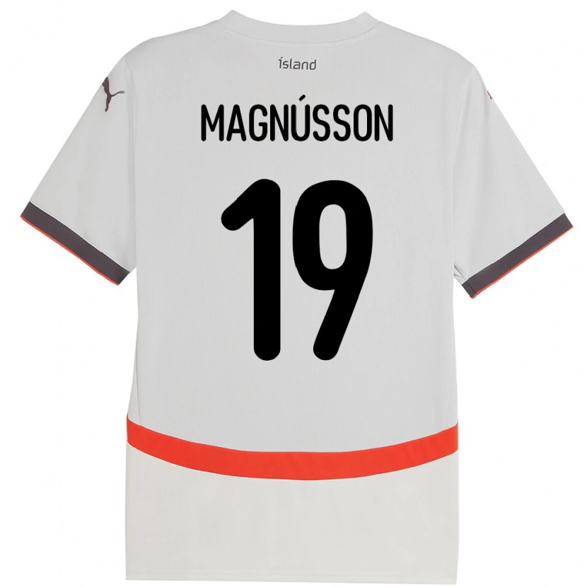 Danxen Dětské Island Júlíus Magnússon #19 Bílý Daleko Hráčské Dresy 24-26 Dres