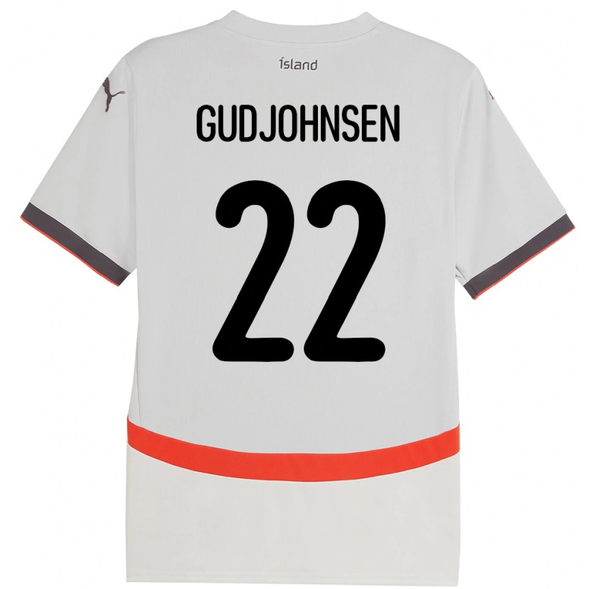 Danxen Dětské Island Andri Gudjohnsen #22 Bílý Daleko Hráčské Dresy 24-26 Dres