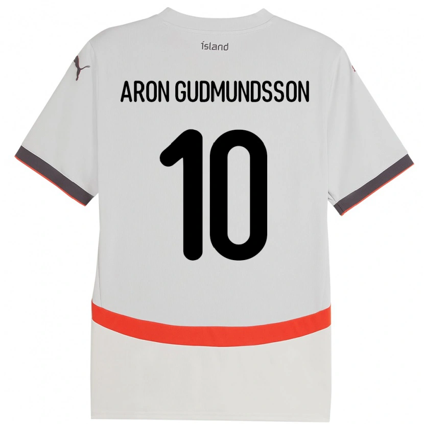 Danxen Dětské Island Eggert Aron Gudmundsson #10 Bílý Daleko Hráčské Dresy 24-26 Dres