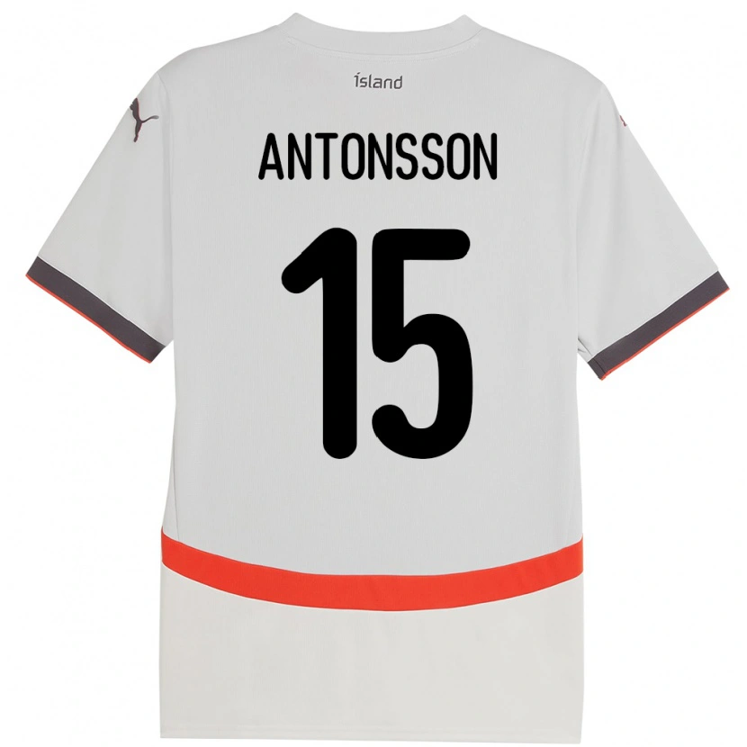 Danxen Dětské Island Thorsteinn Antonsson #15 Bílý Daleko Hráčské Dresy 24-26 Dres