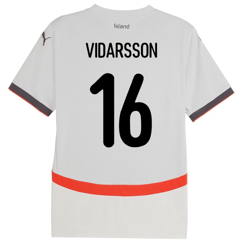 Danxen Dětské Island Viktor Vidarsson #16 Bílý Daleko Hráčské Dresy 24-26 Dres