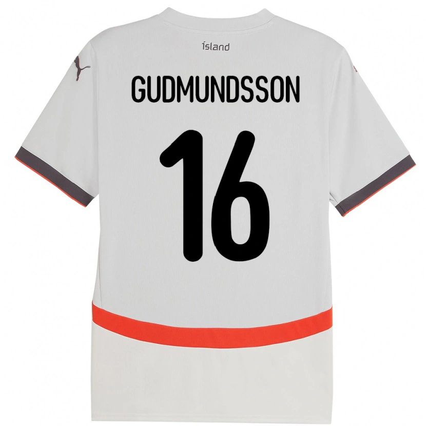 Danxen Dětské Island Jón Breki Gudmundsson #16 Bílý Daleko Hráčské Dresy 24-26 Dres