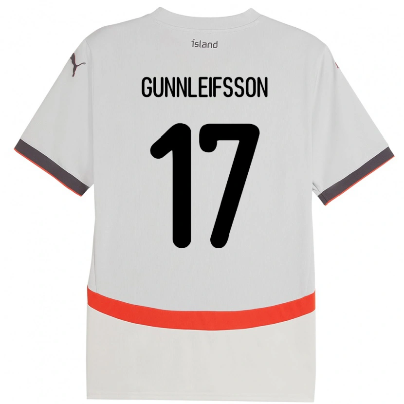 Danxen Dětské Island Gunnleifur Orri Gunnleifsson #17 Bílý Daleko Hráčské Dresy 24-26 Dres