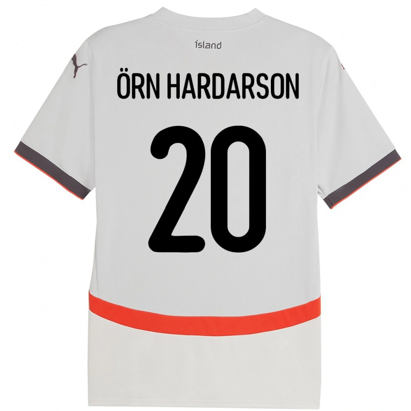 Danxen Dětské Island Sesar Örn Hardarson #20 Bílý Daleko Hráčské Dresy 24-26 Dres