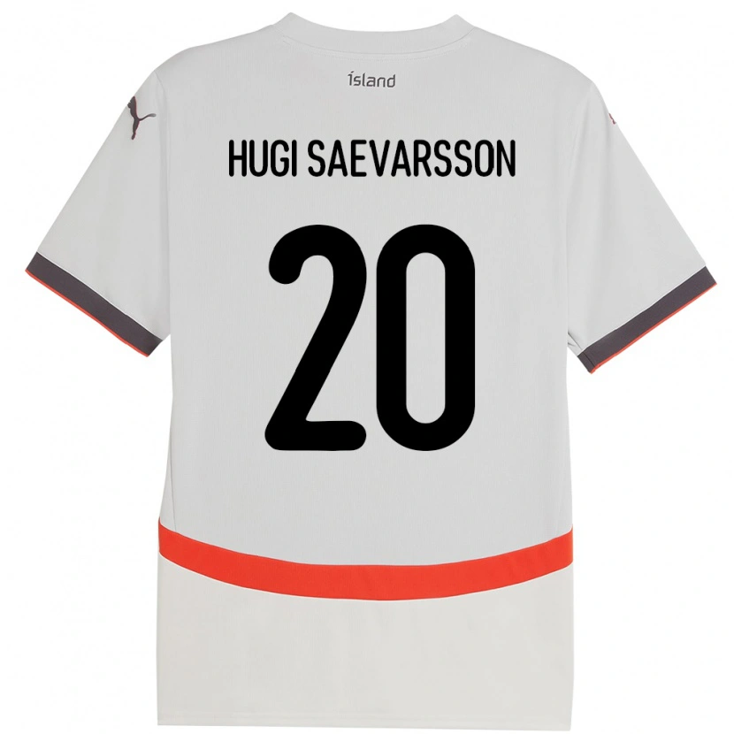 Danxen Dětské Island Róbert Hugi Saevarsson #20 Bílý Daleko Hráčské Dresy 24-26 Dres