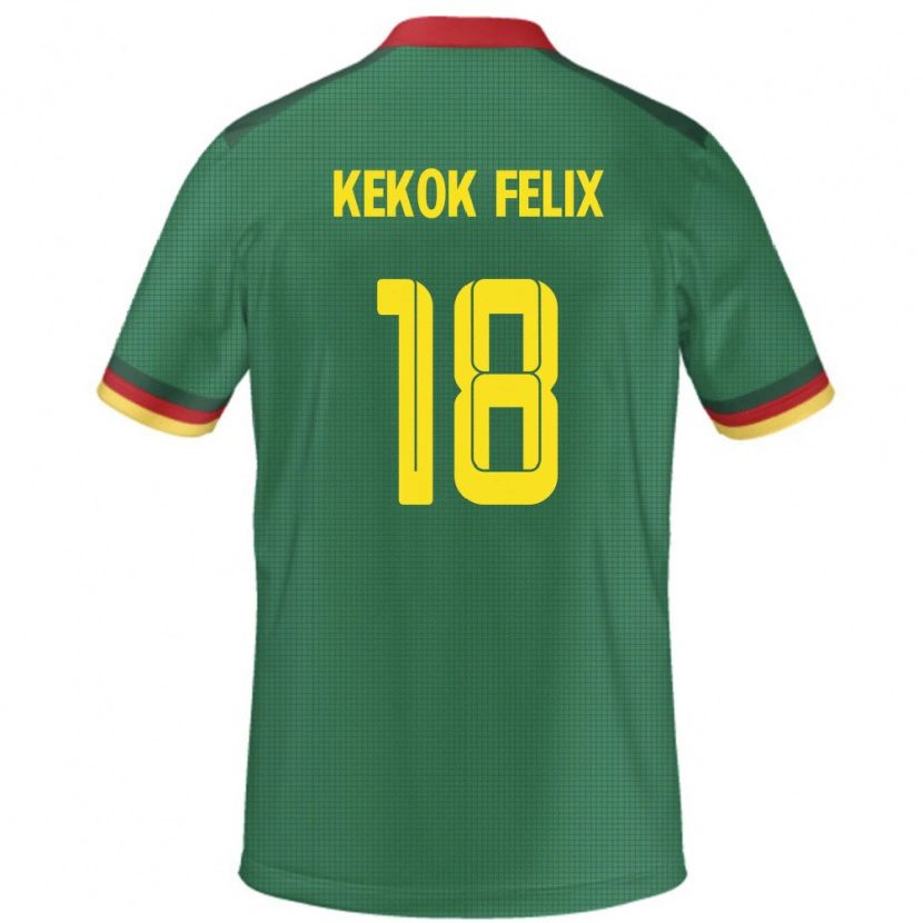 Danxen Pánské Kamerun Ndifor Kekok Felix #18 Zelený Domů Hráčské Dresy 24-26 Dres