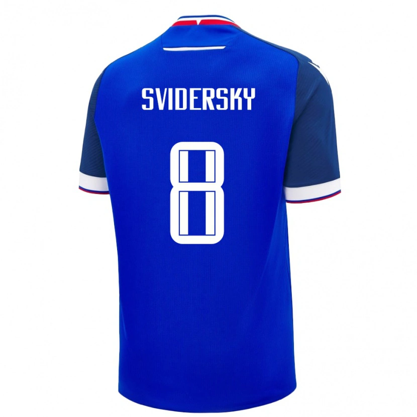 Danxen Pánské Slovensko Martin Svidersky #8 Modrý Domů Hráčské Dresy 24-26 Dres