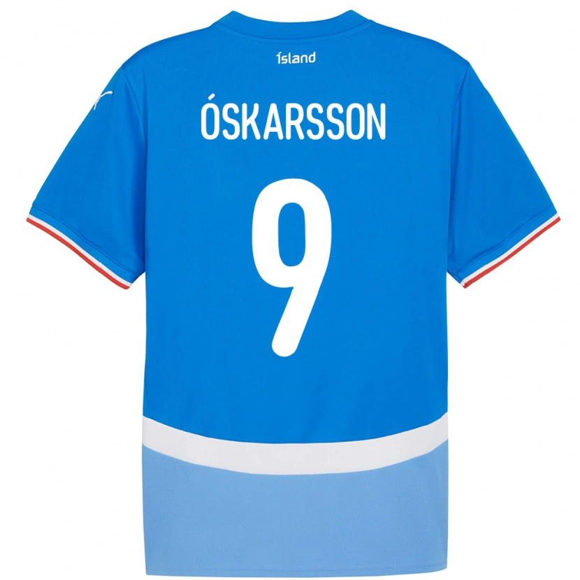 Danxen Pánské Island Orri Óskarsson #9 Modrý Domů Hráčské Dresy 24-26 Dres