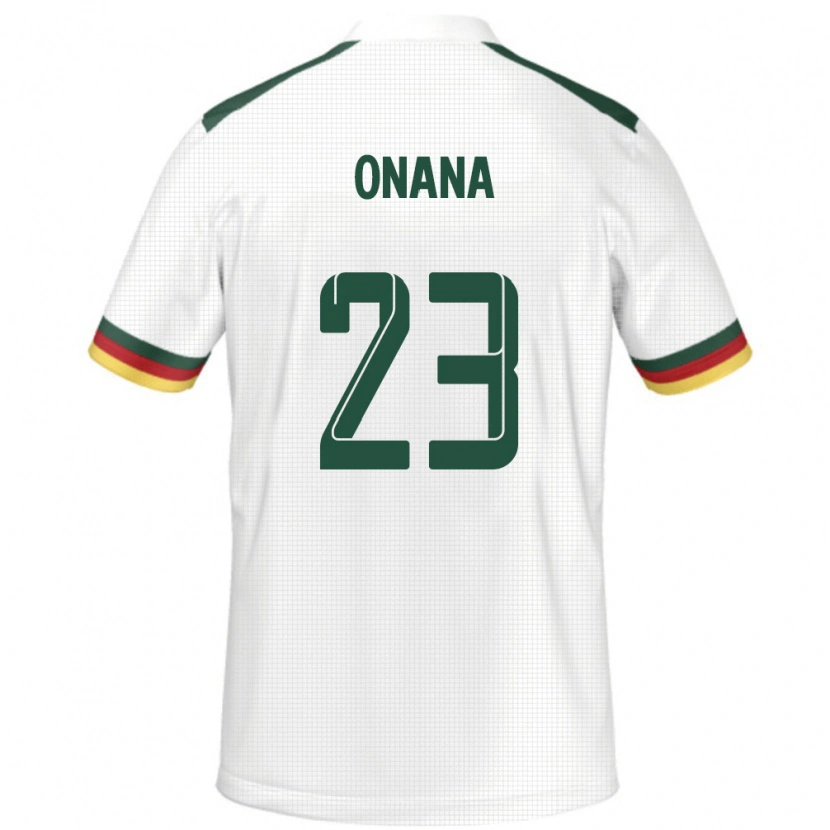 Danxen Pánské Kamerun André Onana #23 Bílý Daleko Hráčské Dresy 24-26 Dres