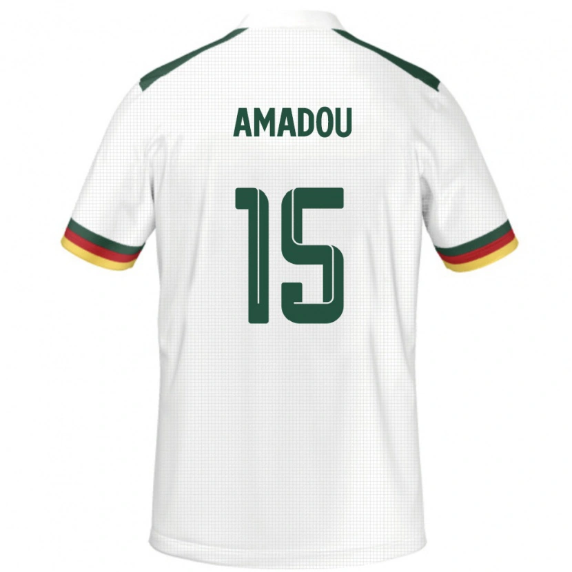 Danxen Pánské Kamerun Daouda Amadou #15 Bílý Daleko Hráčské Dresy 24-26 Dres