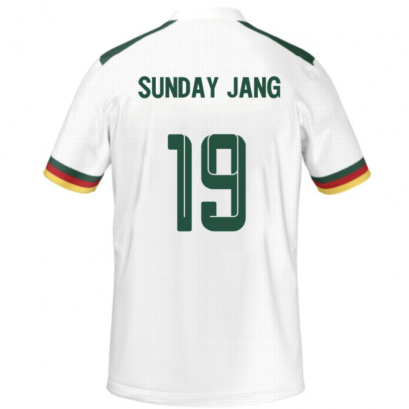 Danxen Pánské Kamerun Junior Sunday Jang #19 Bílý Daleko Hráčské Dresy 24-26 Dres