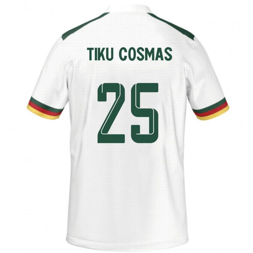 Danxen Pánské Kamerun Ayuck Tiku Cosmas #25 Bílý Daleko Hráčské Dresy 24-26 Dres