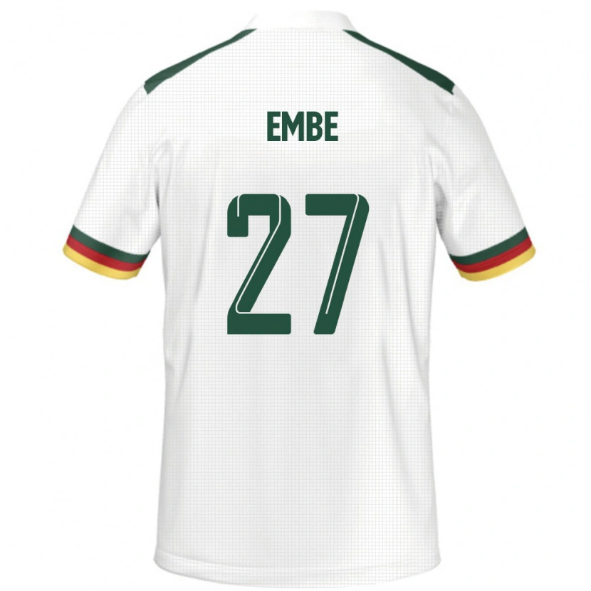 Danxen Pánské Kamerun Eric Embe #27 Bílý Daleko Hráčské Dresy 24-26 Dres