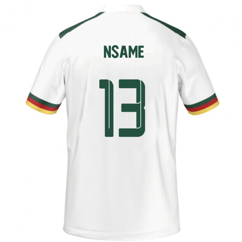 Danxen Pánské Kamerun Jean-Pierre Nsame #13 Bílý Daleko Hráčské Dresy 24-26 Dres