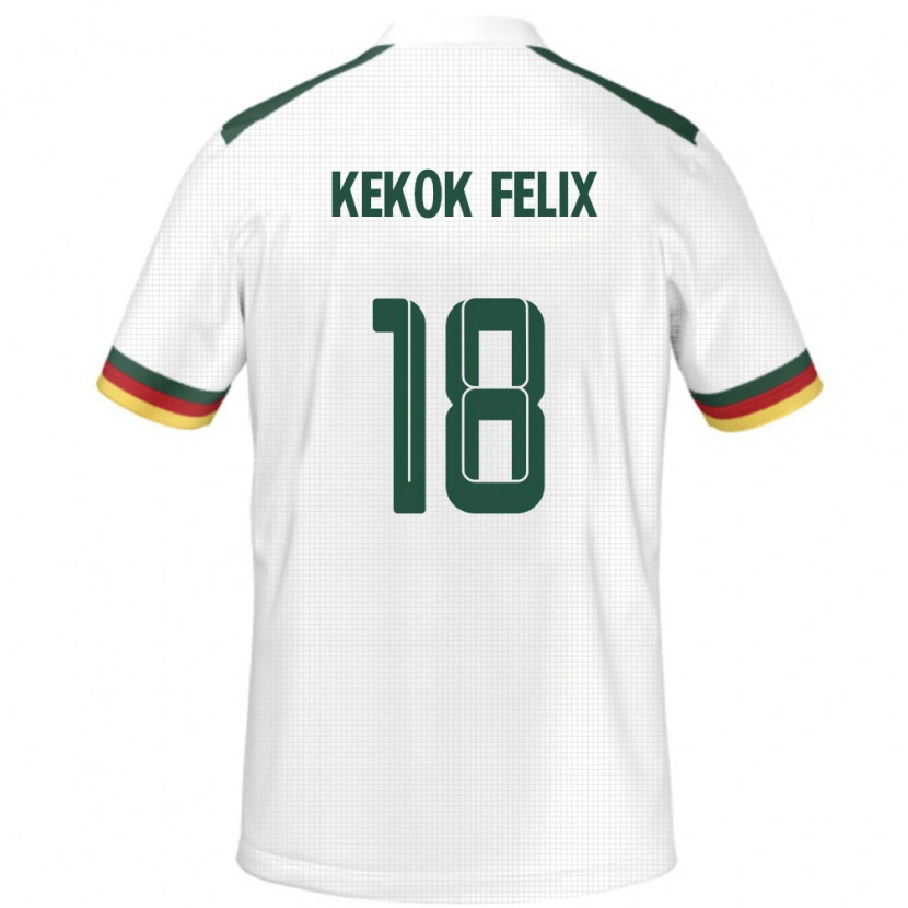 Danxen Pánské Kamerun Ndifor Kekok Felix #18 Bílý Daleko Hráčské Dresy 24-26 Dres