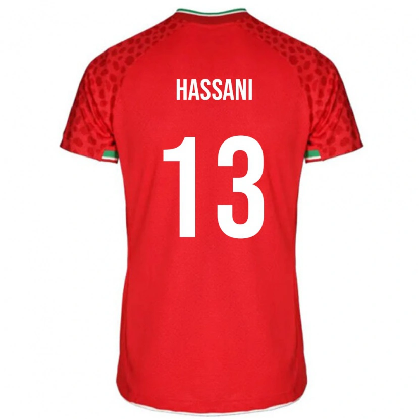 Danxen Pánské Írán Ali Hassani #13 Červený Daleko Hráčské Dresy 24-26 Dres