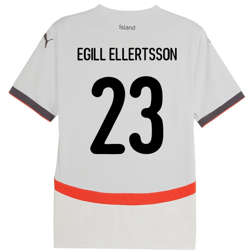 Danxen Pánské Island Mikael Egill Ellertsson #23 Bílý Daleko Hráčské Dresy 24-26 Dres