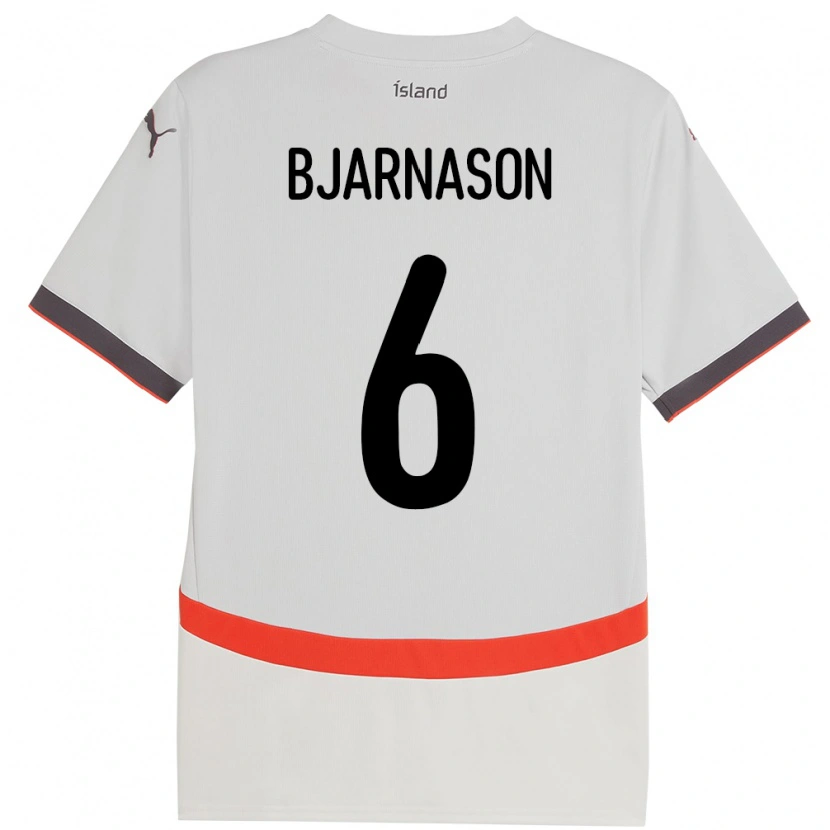 Danxen Pánské Island Jóhannes Kristinn Bjarnason #6 Bílý Daleko Hráčské Dresy 24-26 Dres