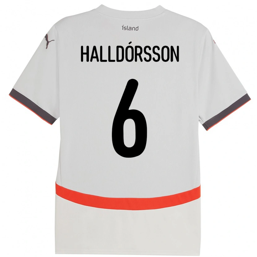 Danxen Pánské Island Einar Freyr Halldórsson #6 Bílý Daleko Hráčské Dresy 24-26 Dres