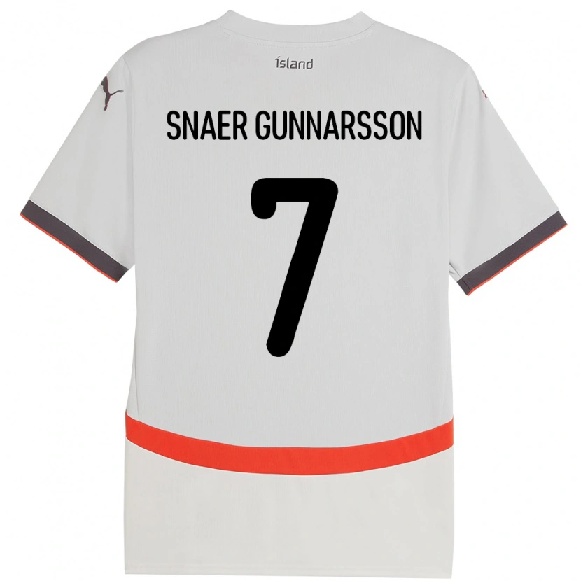 Danxen Pánské Island Gabríel Snaer Gunnarsson #7 Bílý Daleko Hráčské Dresy 24-26 Dres