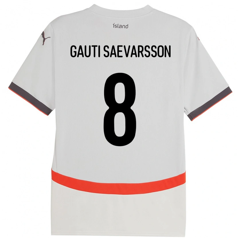 Danxen Pánské Island Gudmar Gauti Saevarsson #8 Bílý Daleko Hráčské Dresy 24-26 Dres