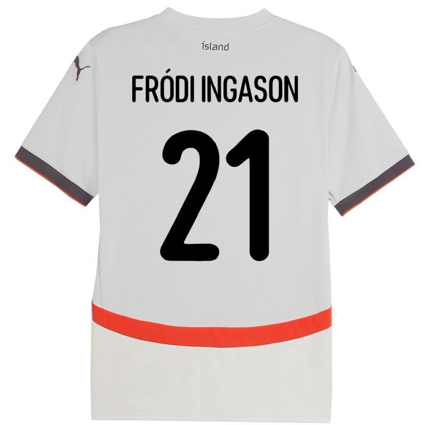 Danxen Pánské Island Helgi Fródi Ingason #21 Bílý Daleko Hráčské Dresy 24-26 Dres