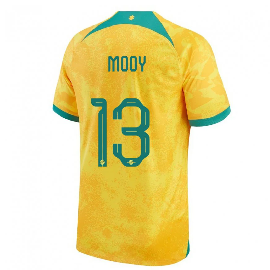 Danxen Dětské Australská Aaron Mooy #13 Zlatý Domů Hráčské Dresy 22-24 Dres