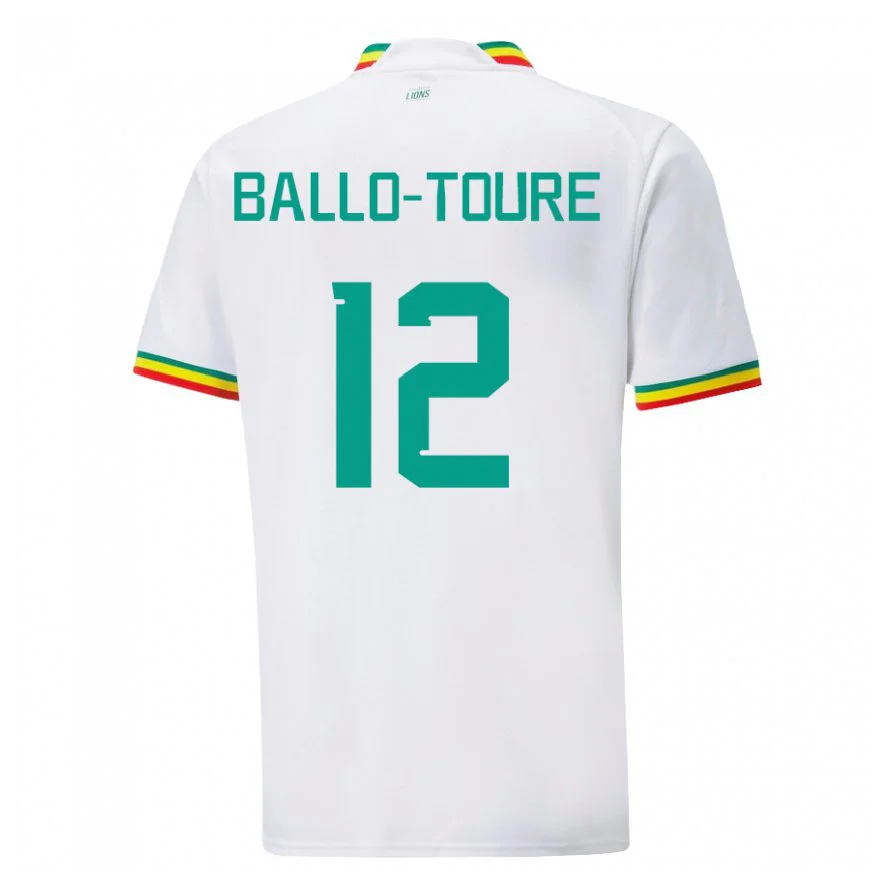 Danxen Dětské Senegalská Fode Ballo-toure #12 Bílý Domů Hráčské Dresy 22-24 Dres