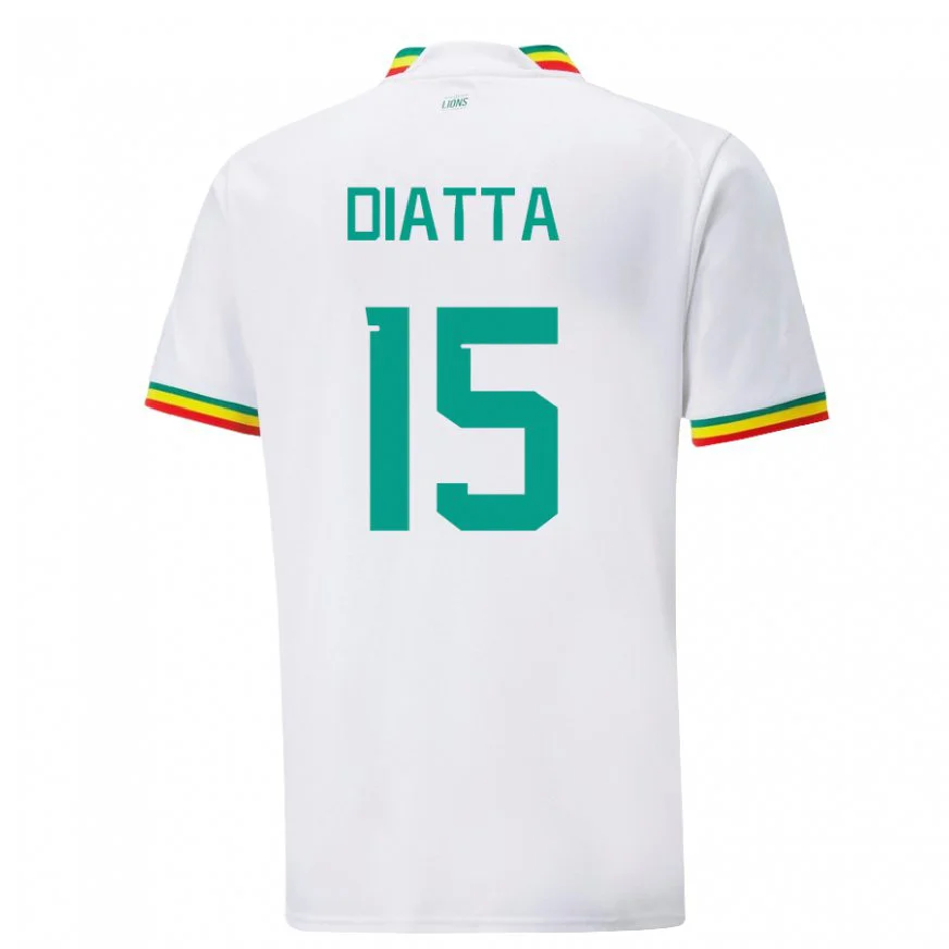 Danxen Dětské Senegalská Krepin Diatta #15 Bílý Domů Hráčské Dresy 22-24 Dres