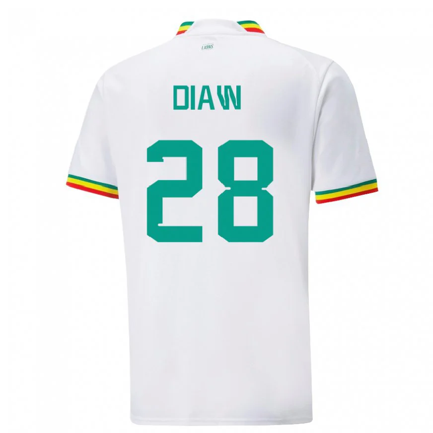 Danxen Dětské Senegalská Mory Diaw #28 Bílý Domů Hráčské Dresy 22-24 Dres