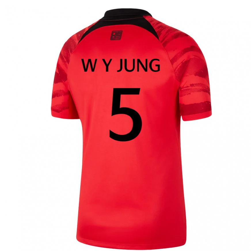 Danxen Dětské Jihokorejská Woo-young Jung #5 červená černá Domů Hráčské Dresy 22-24 Dres