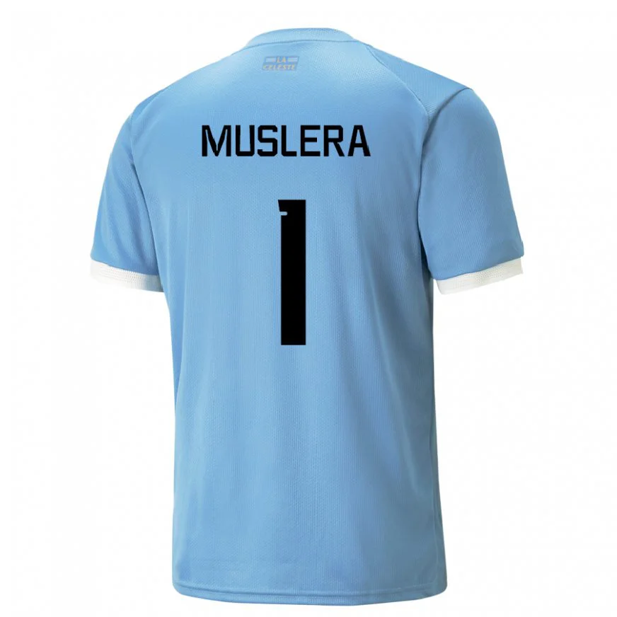 Danxen Dětské Uruguayská Fernando Muslera #1 Modrý Domů Hráčské Dresy 22-24 Dres