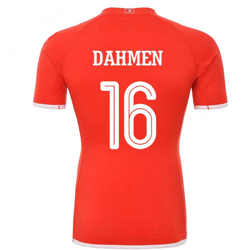 Danxen Dětské Tuniská Aymen Dahmen #16 Červené Domů Hráčské Dresy 22-24 Dres