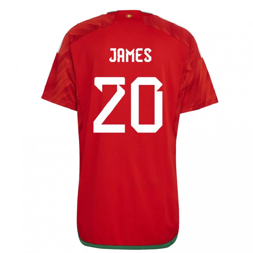 Danxen Dětské Velšská Daniel James #20 Červené Domů Hráčské Dresy 22-24 Dres