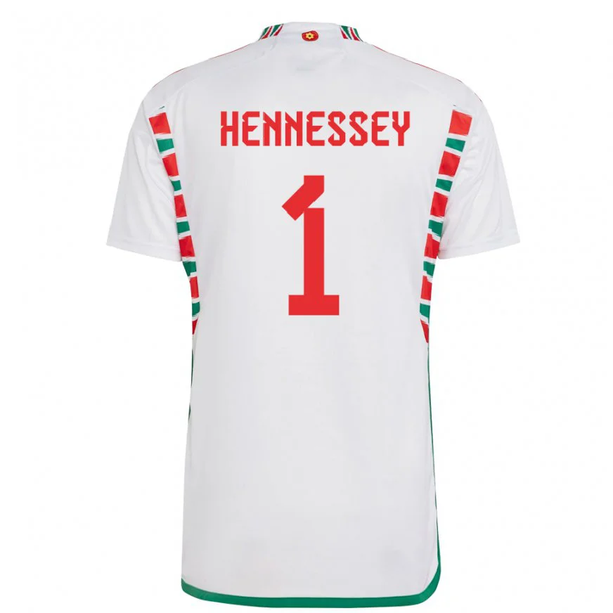 Danxen Dětské Velšská Wayne Hennessey #1 Bílý Daleko Hráčské Dresy 22-24 Dres