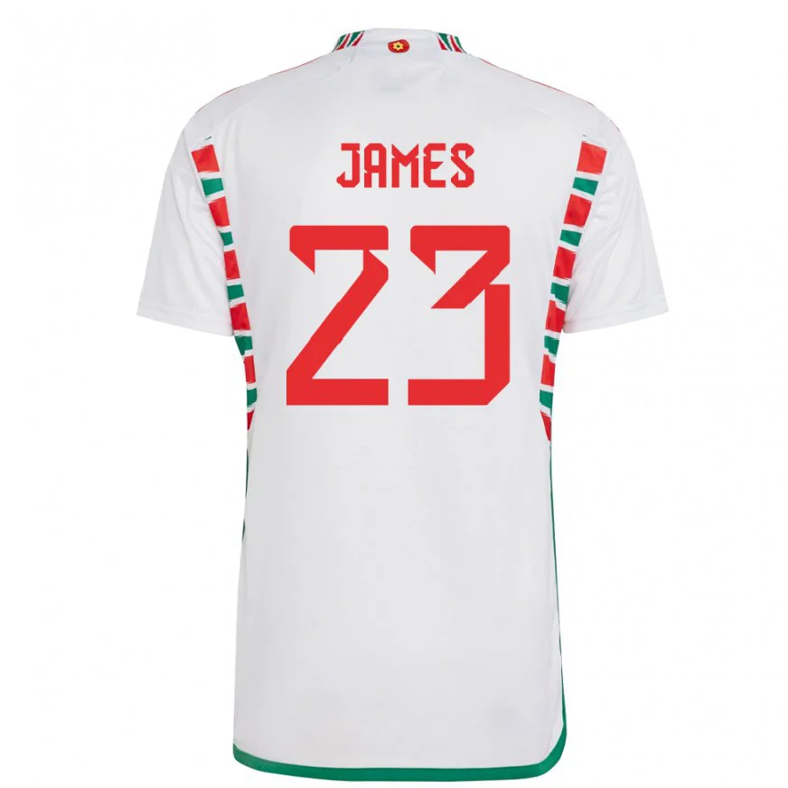 Danxen Dětské Velšská Jordan James #23 Bílý Daleko Hráčské Dresy 22-24 Dres