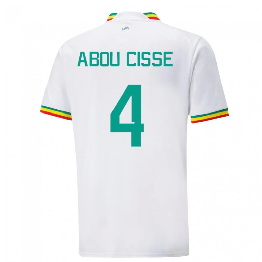 Danxen Pánské Senegalská Pape Abou Cisse #4 Bílý Domů Hráčské Dresy 22-24 Dres