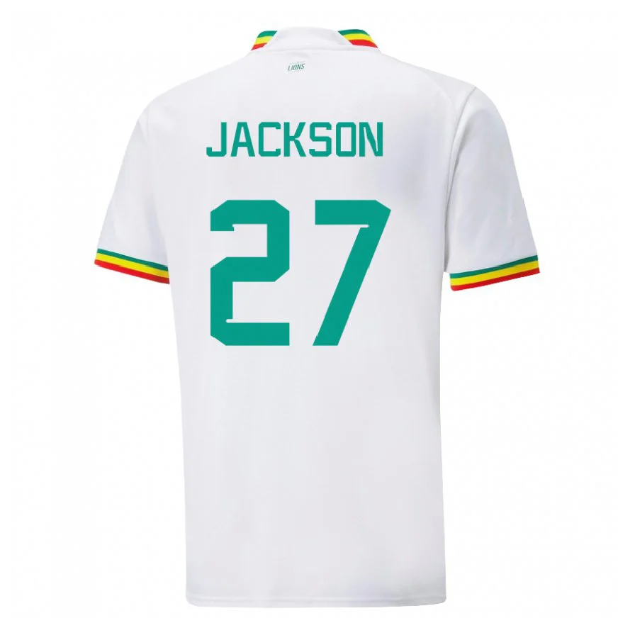 Danxen Pánské Senegalská Nicolas Jackson #27 Bílý Domů Hráčské Dresy 22-24 Dres